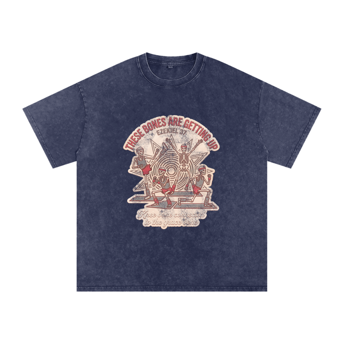 Bones Snow Washed Oversized Cotton T-Shirt