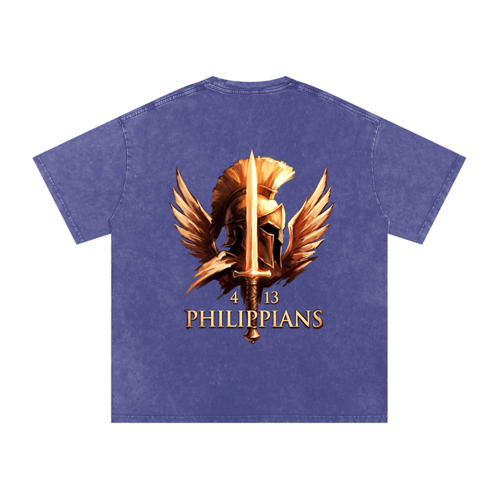 Philippians Snow Washed Oversized Cotton T-Shirt