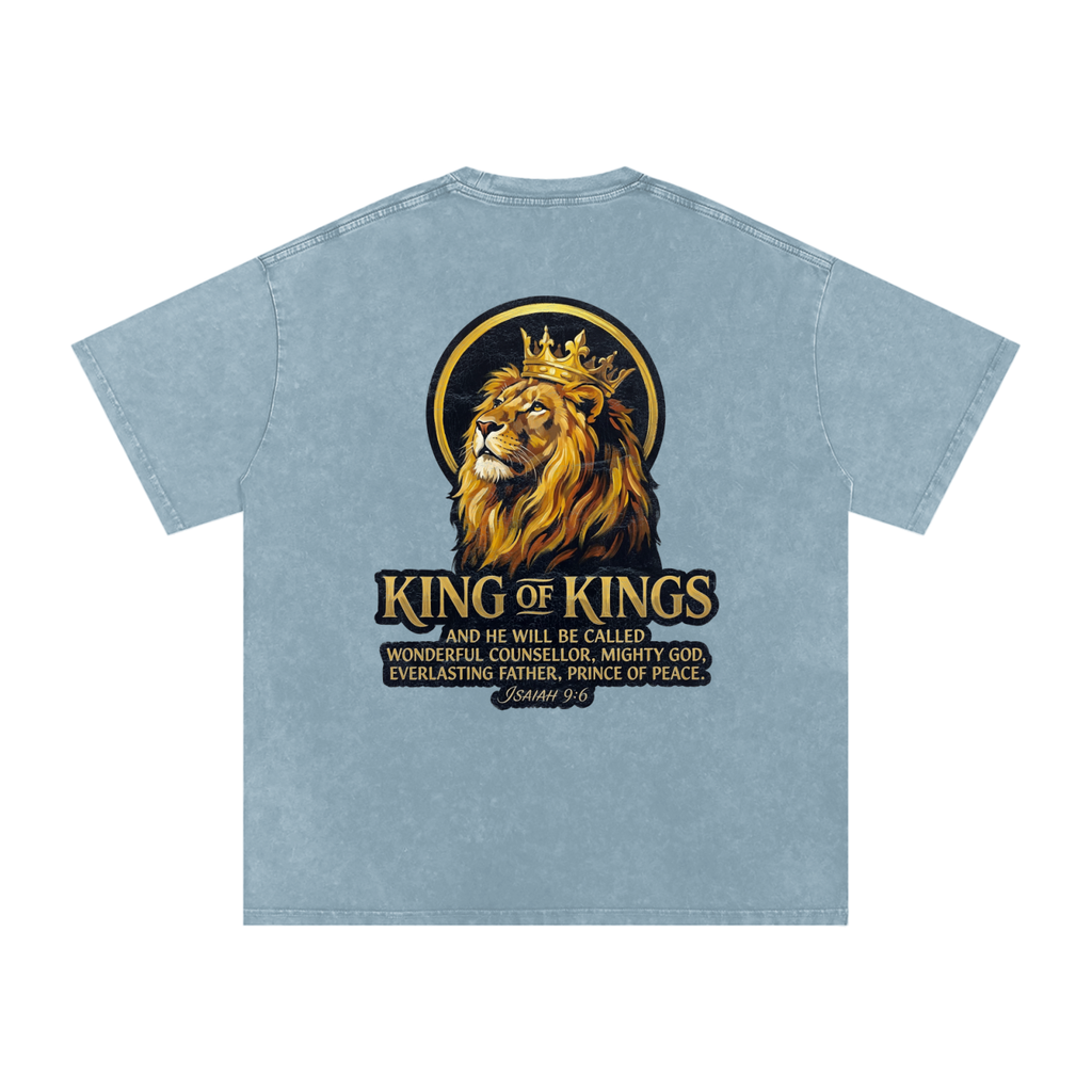 King of Kings Snow Washed Oversized Cotton T-Shirt