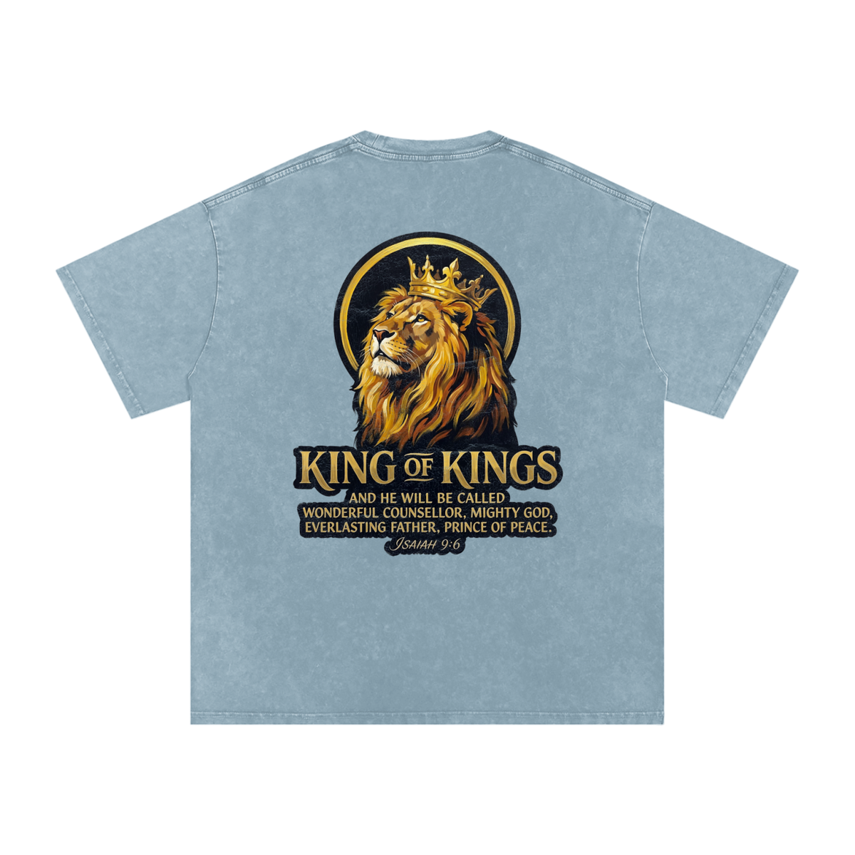 King of Kings Snow Washed Oversized Cotton T-Shirt