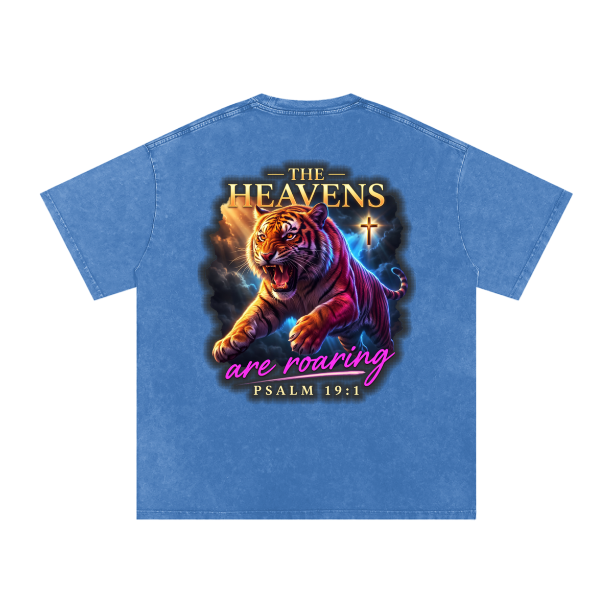 Heavens roaring Snow Washed Oversized Cotton T-Shirt