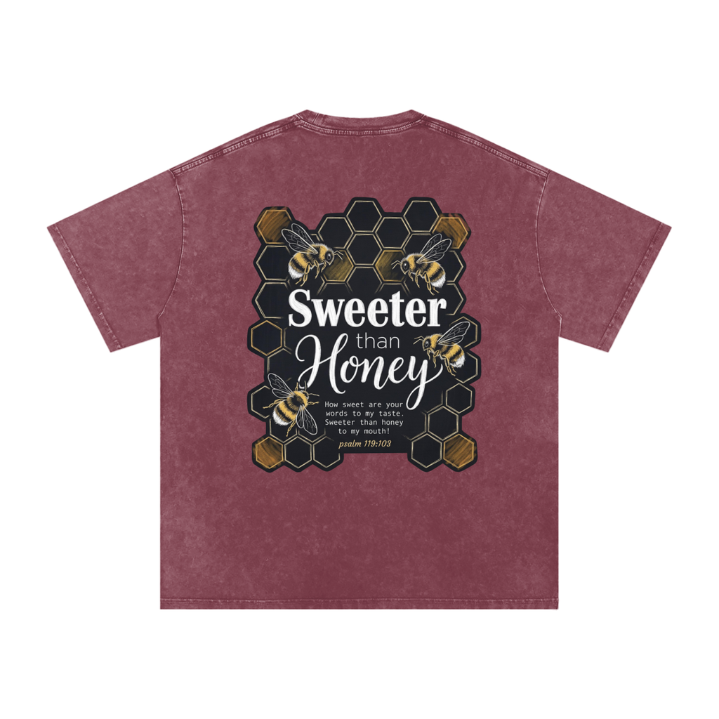 Honey Snow Washed Oversized Cotton T-Shirt
