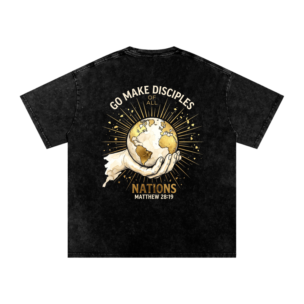 Make disciples Snow Washed Oversized Cotton T-Shirt