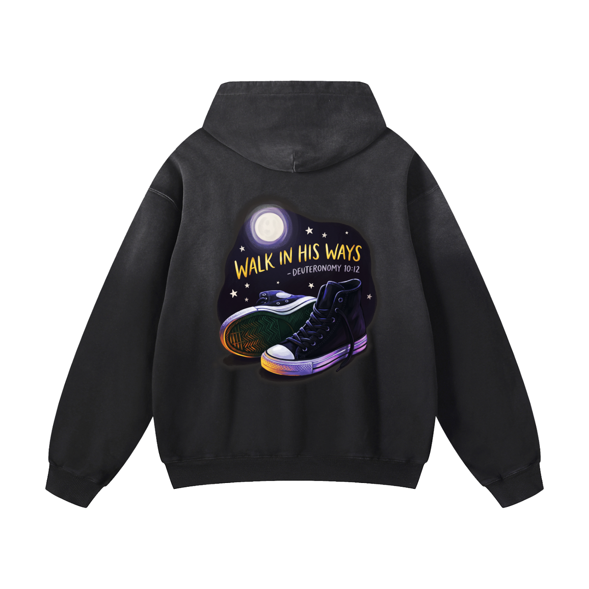 Walk in his ways Heavyweight Sunfade Oversized Hoodie