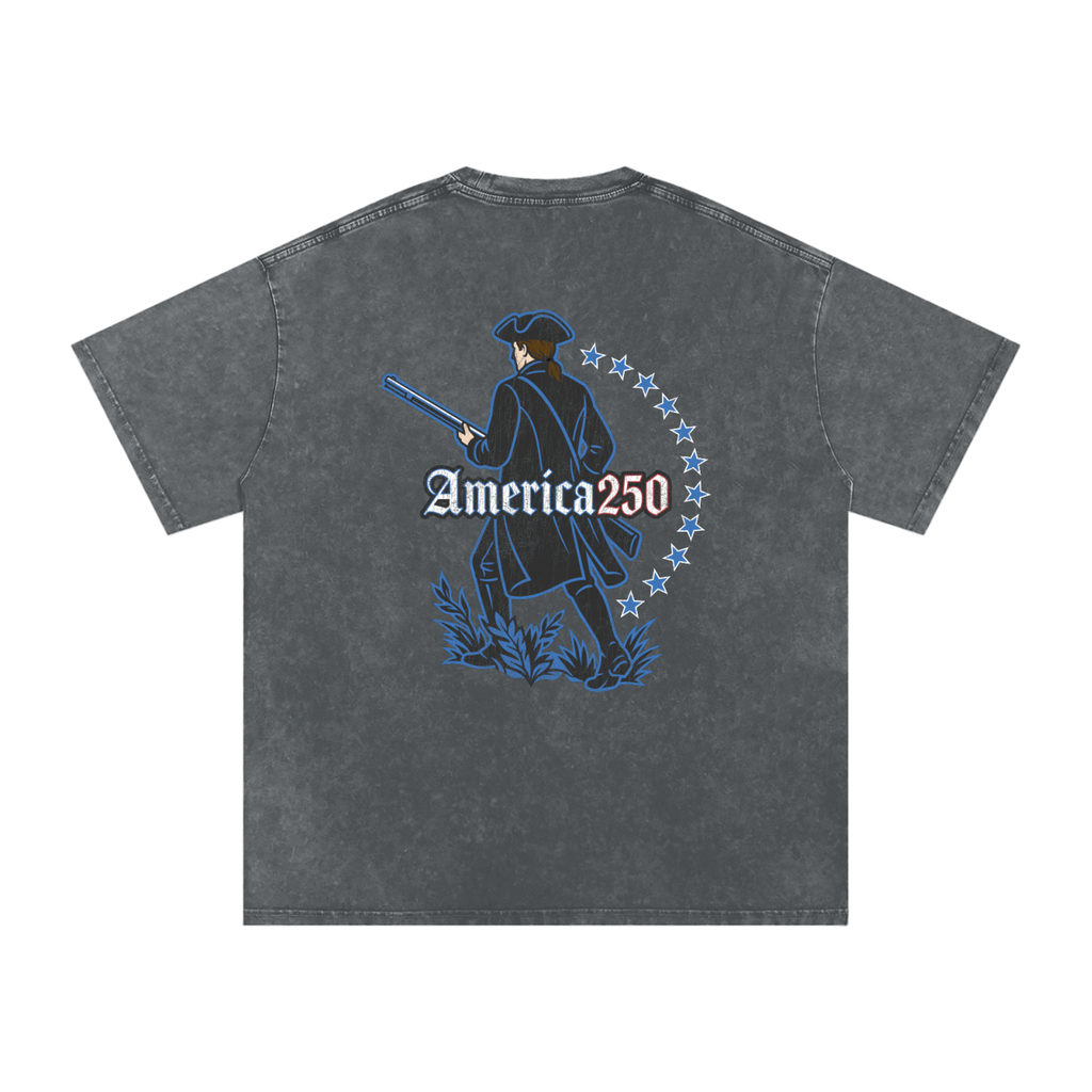America Snow Washed Oversized Cotton T-Shirt