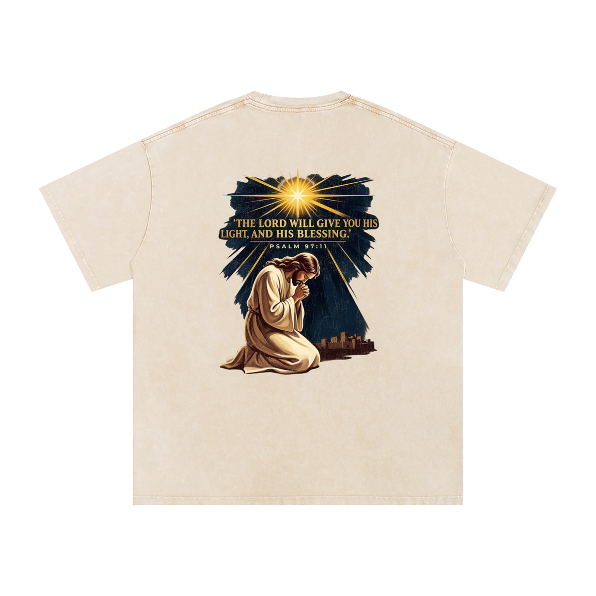 Blessings Snow Washed Oversized Cotton T-Shirt