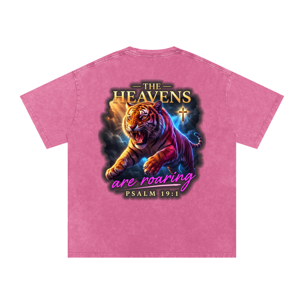 Heavens roaring Snow Washed Oversized Cotton T-Shirt