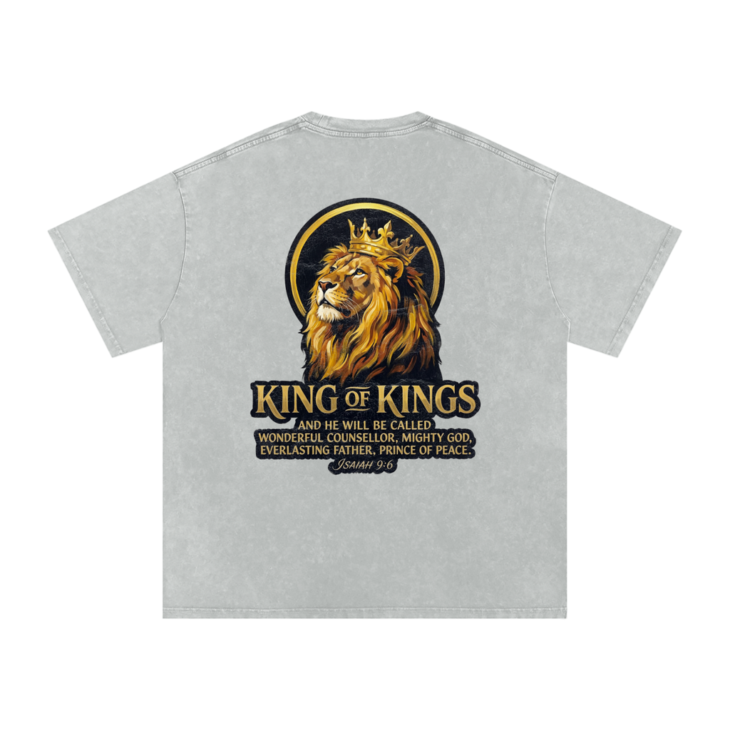 King of Kings Snow Washed Oversized Cotton T-Shirt
