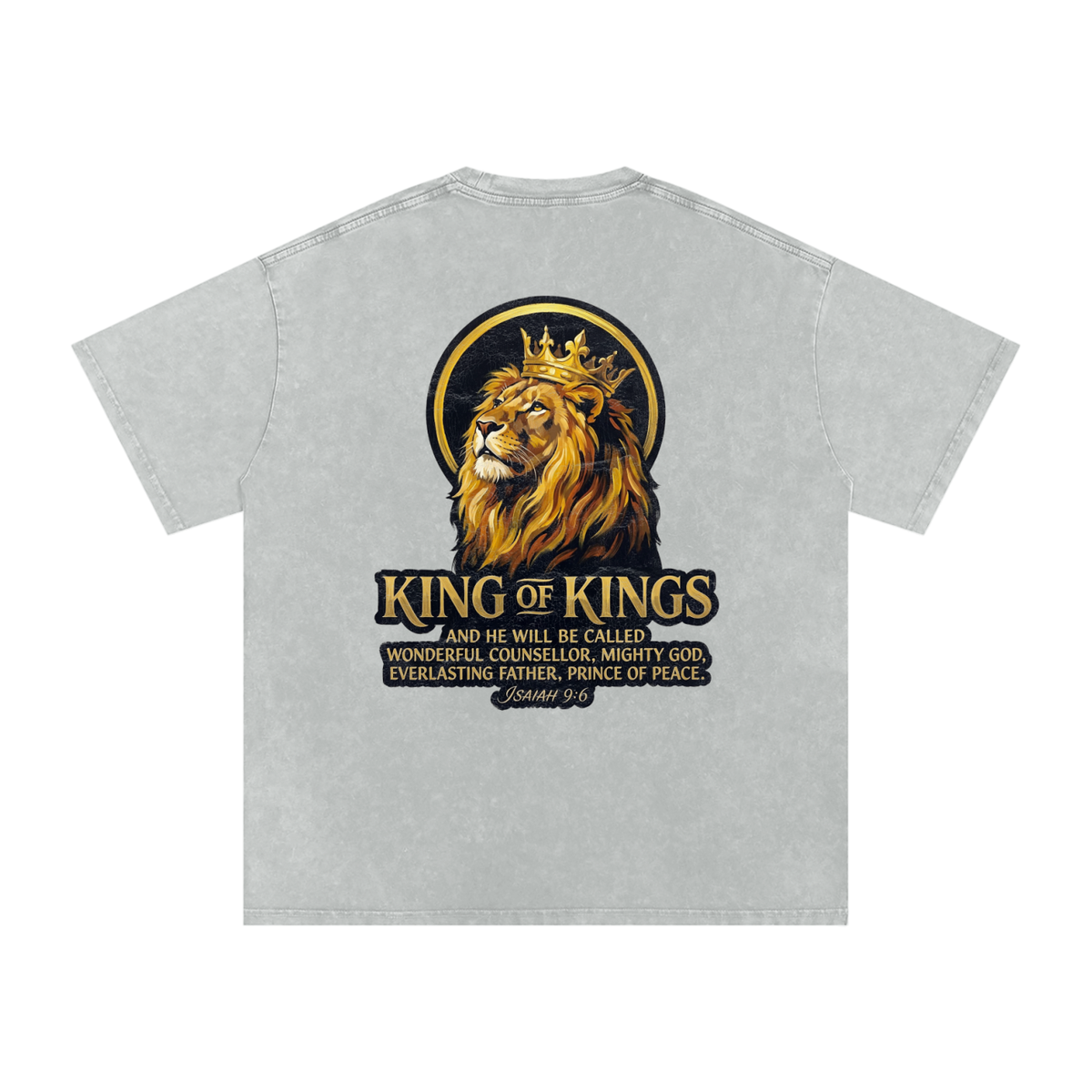 King of Kings Snow Washed Oversized Cotton T-Shirt
