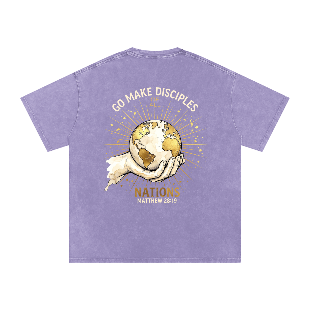 Make disciples Snow Washed Oversized Cotton T-Shirt