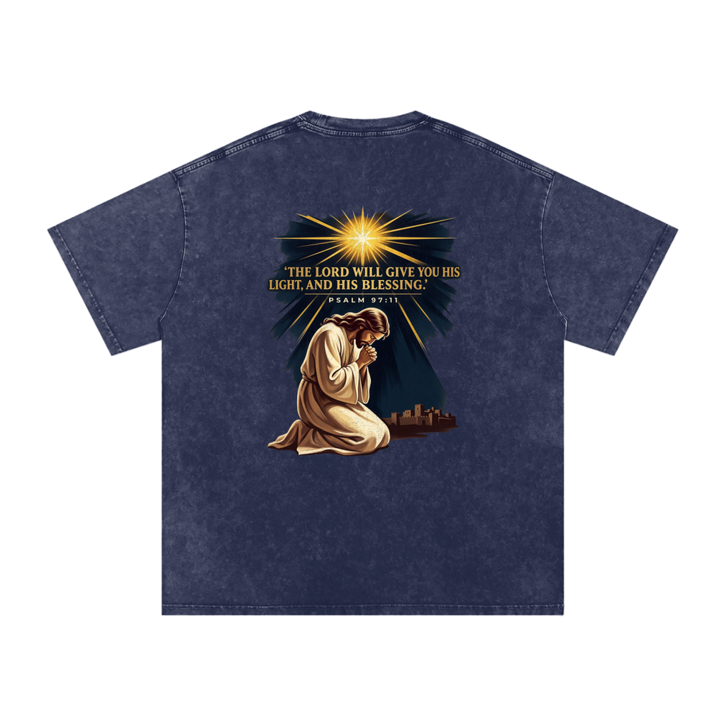 Blessings Snow Washed Oversized Cotton T-Shirt