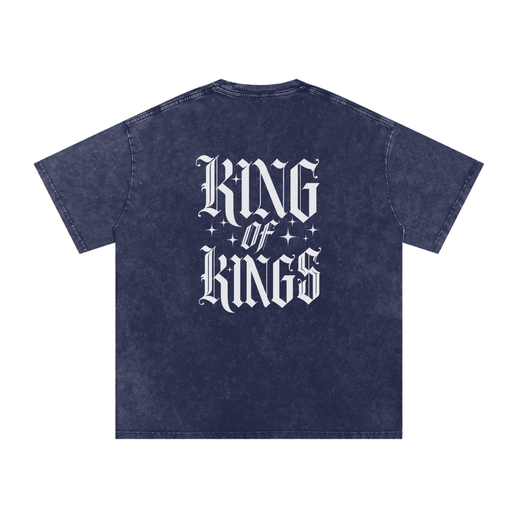 King of Kings Snow Washed Oversized Cotton T-Shirt