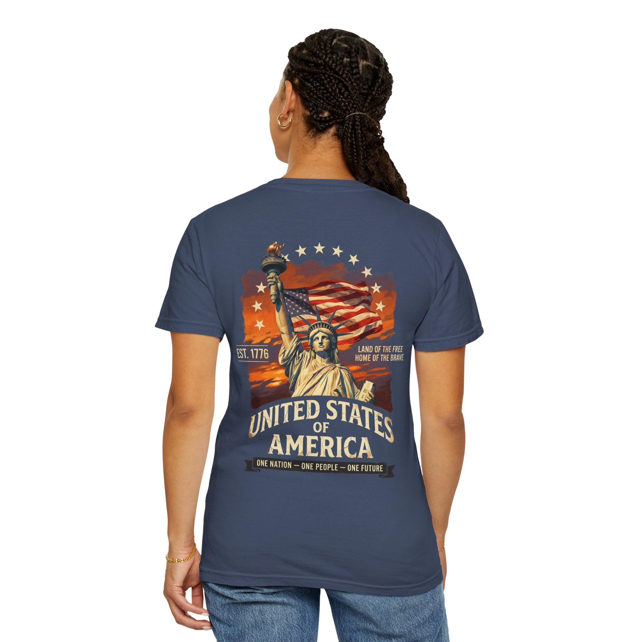 America Graphic T-Shirt — United States Statue of Liberty Patriotic Tee