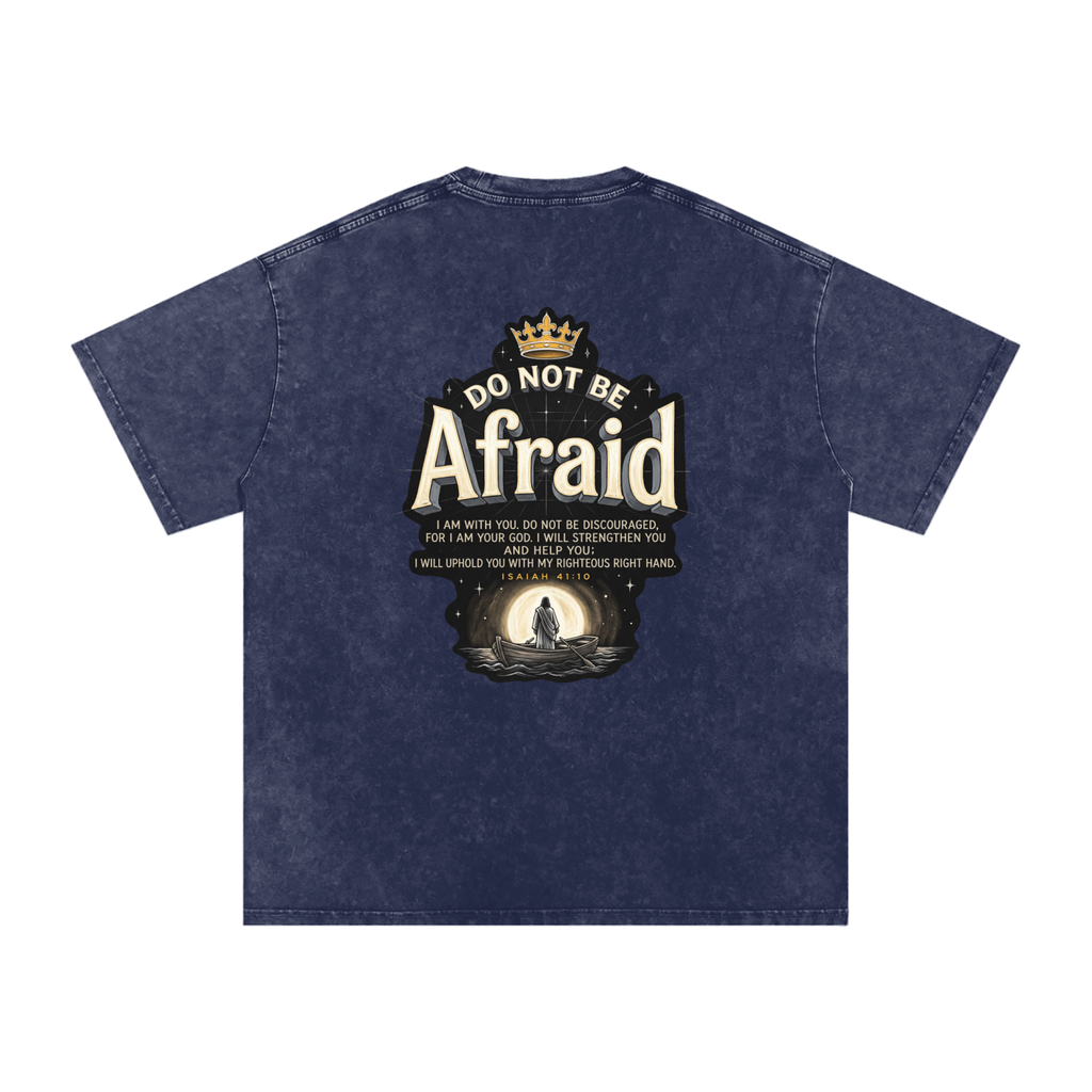 Afraid Snow Washed Oversized Cotton T-Shirt