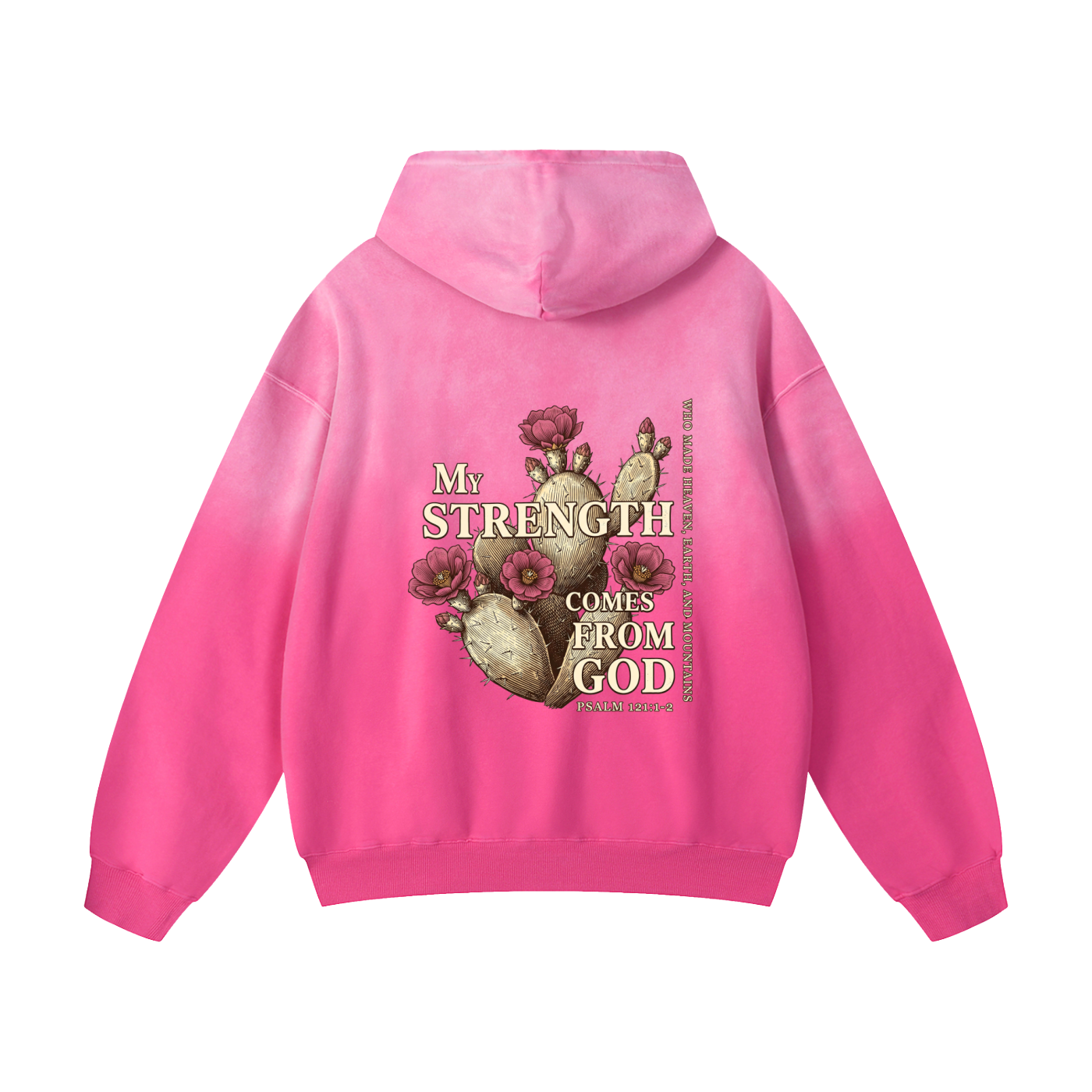 Strength from God - Heavyweight Sunfade Oversized Hoodie -