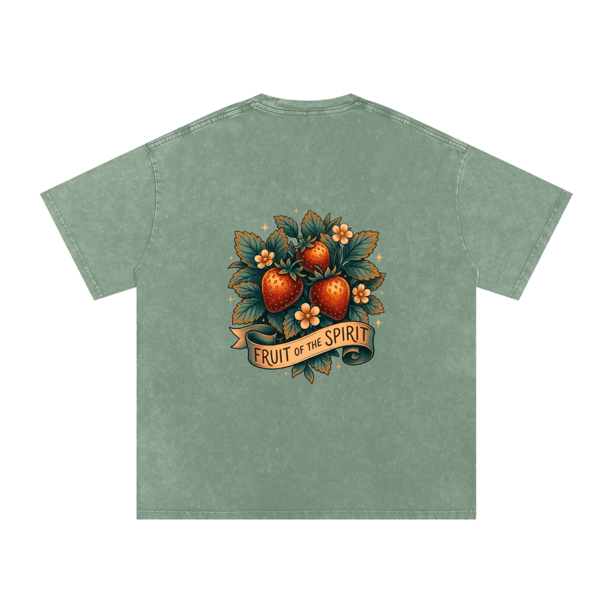 Fruit of the Spirt Snow Washed Oversized Cotton T-Shirt