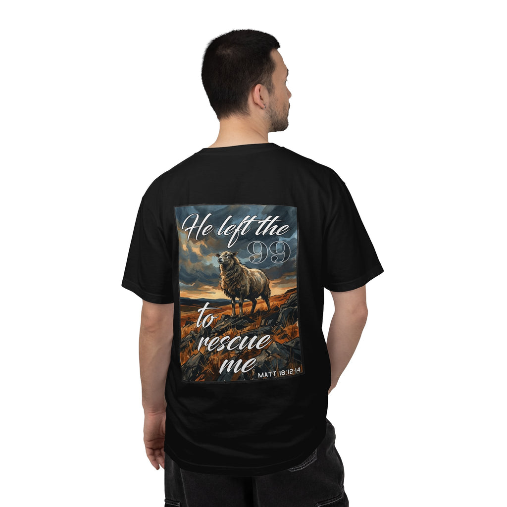 Christian Shepherd T-Shirt — "He Left the 99 to Rescue Me" Graphic Tee