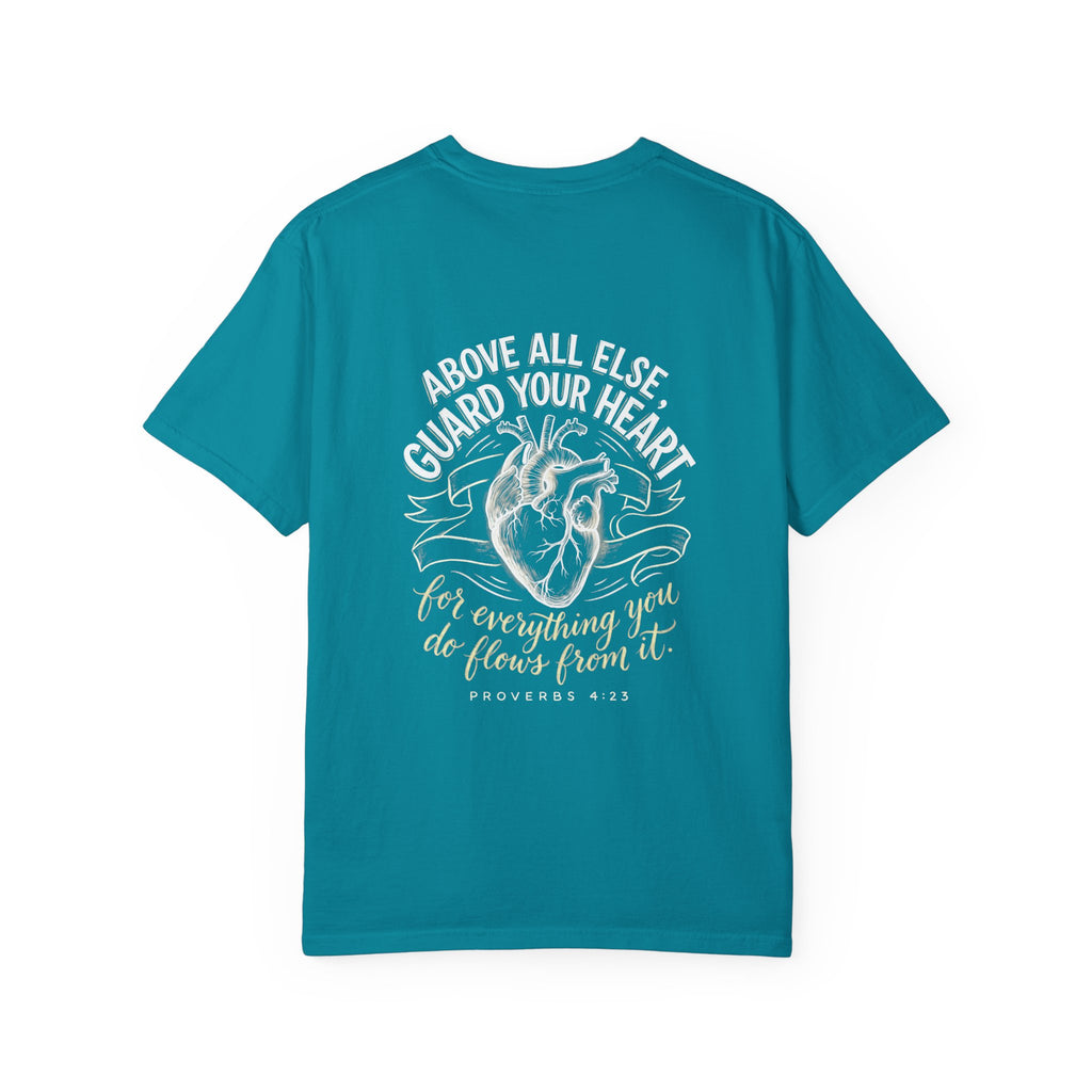 T-Shirt — "Above All Else, Guard Your Heart" Anatomical Heart Christian Tee
