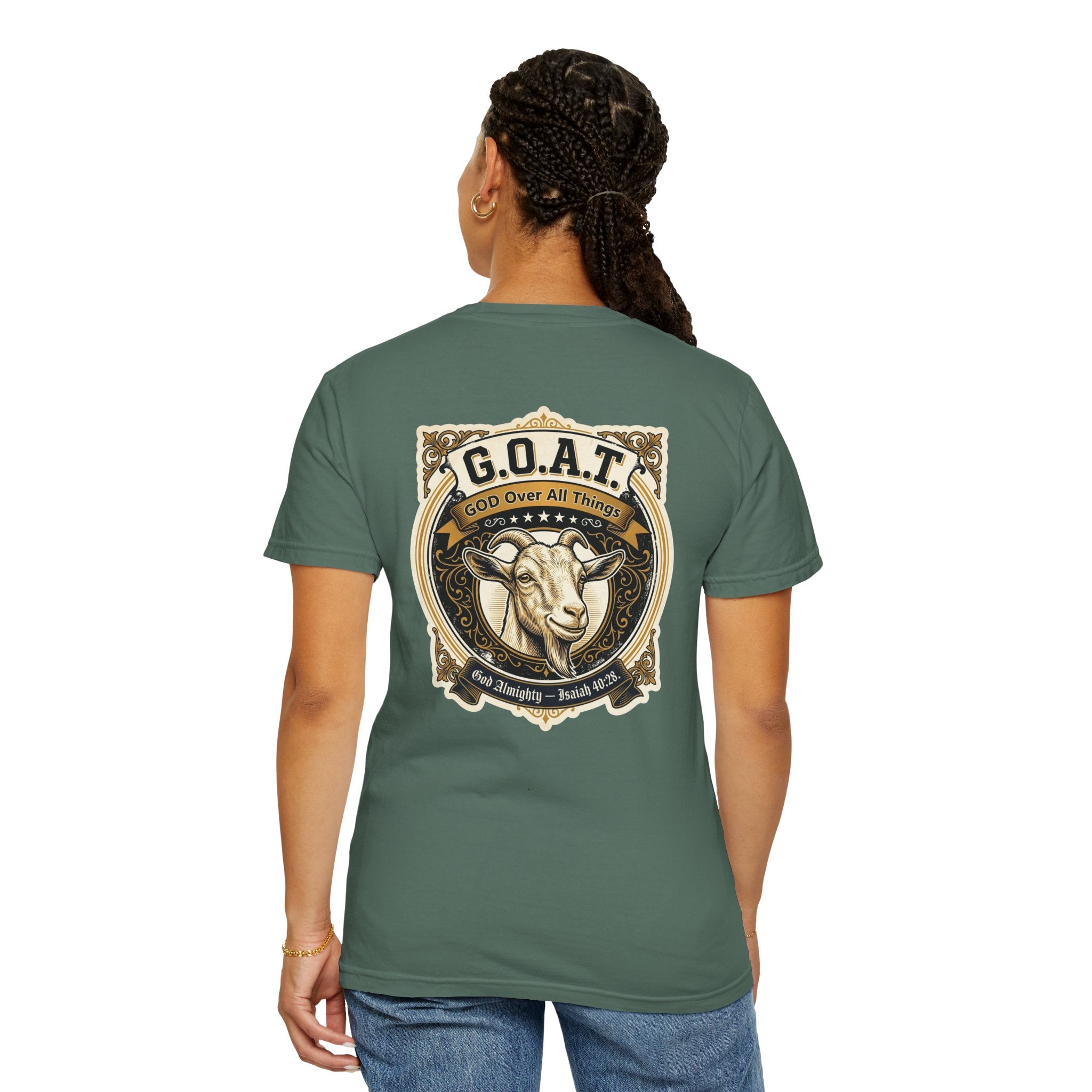 GOAT Graphic T-Shirt — Vintage Three Crosses & Goat Emblem