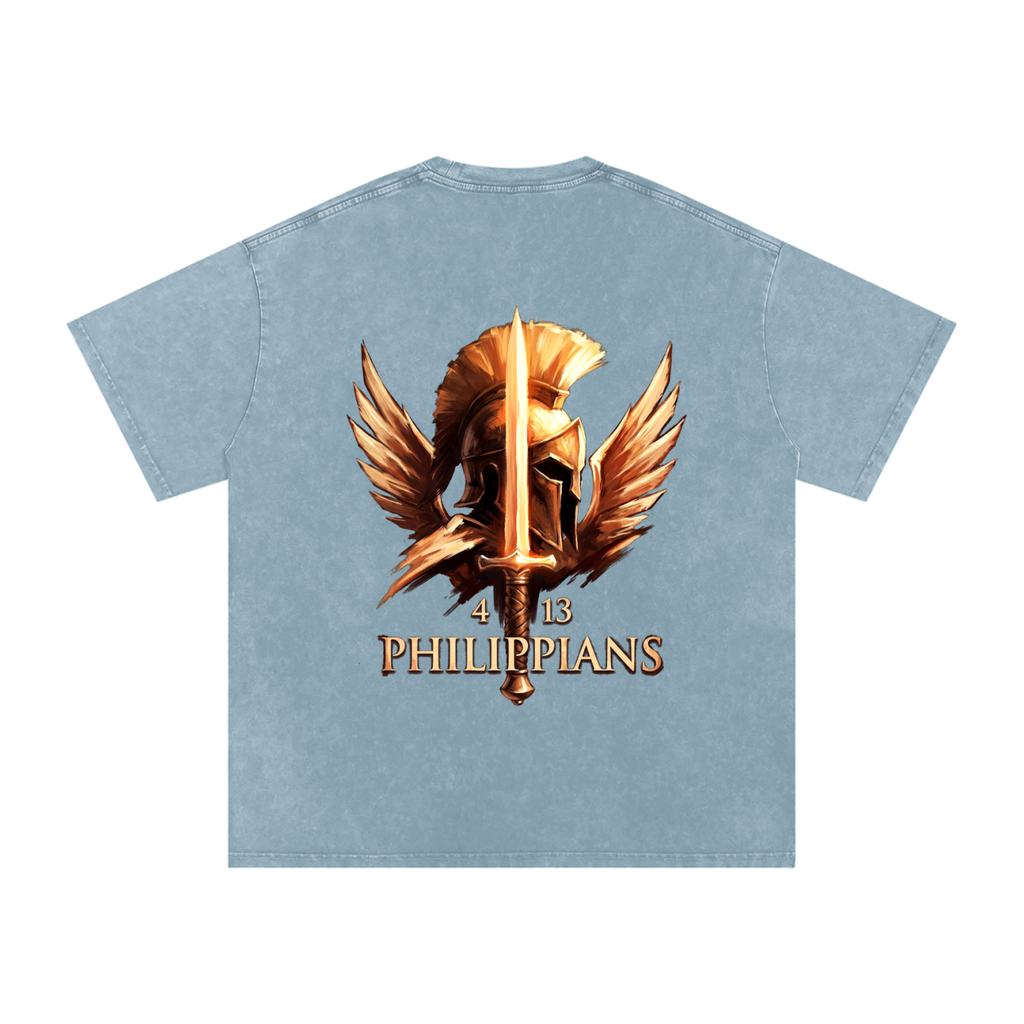 Philippians Snow Washed Oversized Cotton T-Shirt