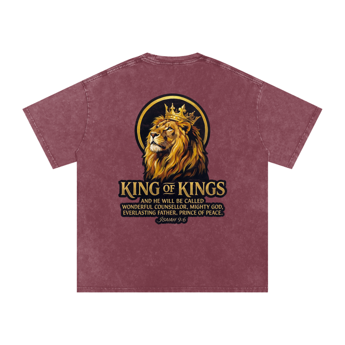 King of Kings Snow Washed Oversized Cotton T-Shirt