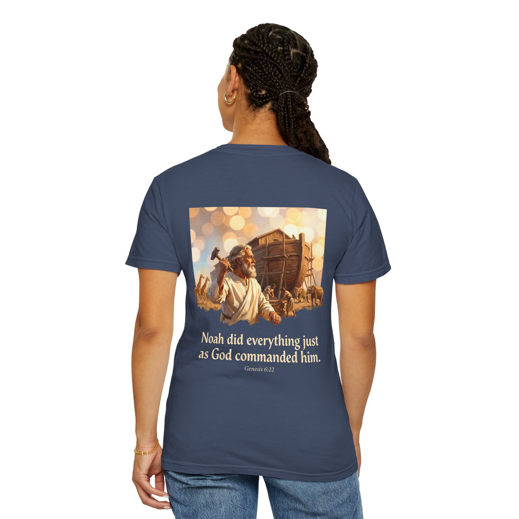 Noah's Ark Faith T-Shirt — "Noah did everything just as God commanded him."