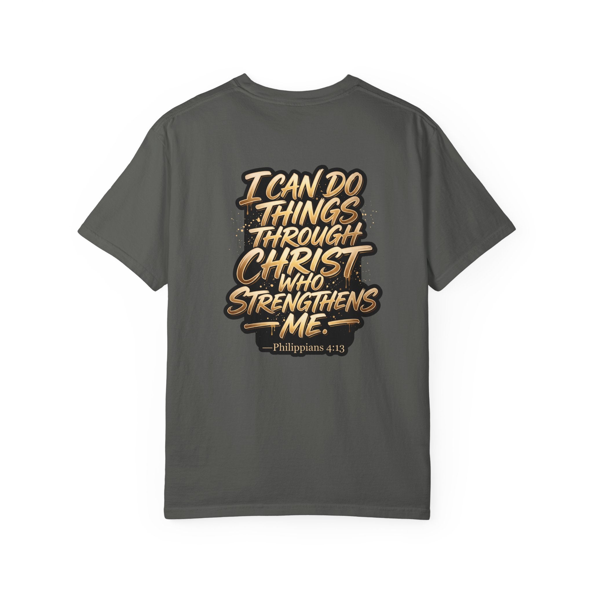Christian Cross T-Shirt — "I Can Do All Things Through Christ" Scripture Tee