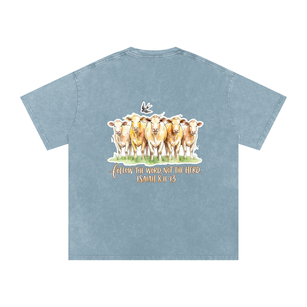 Don't fallow the heard Snow Washed Oversized Cotton T-Shirt