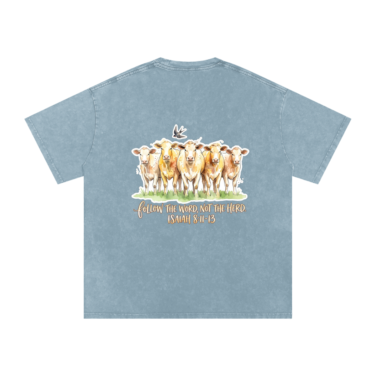Don't fallow the heard Snow Washed Oversized Cotton T-Shirt