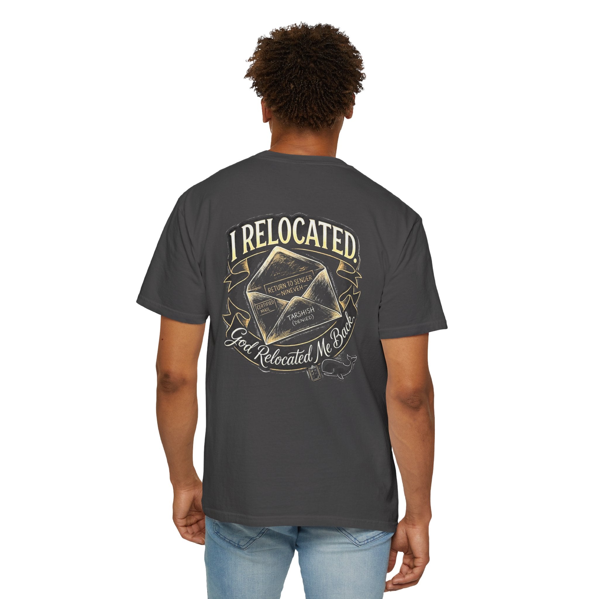 I Relocated T-Shirt — ‘I Relocated, God Relocated Me Back’ Christian Cross Graphic Tee