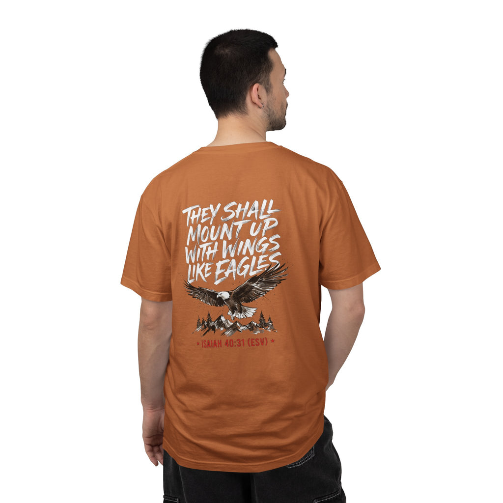 They Shall Mount Up With Wings Like Eagles T-Shirt — Isaiah 40:31 Christian Graphic Tee