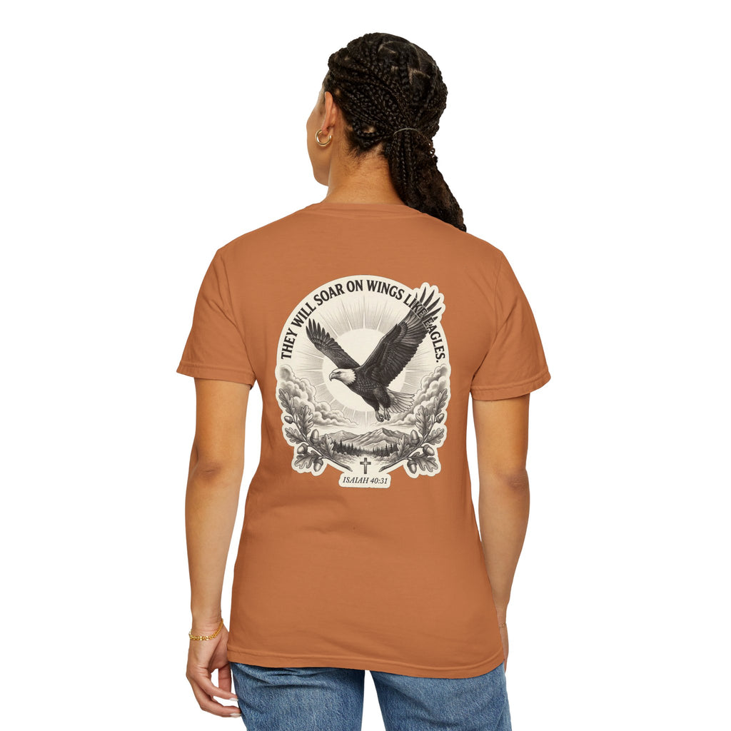 Eagle Cross T‑Shirt — 'They Will Soar on Wings' Christian Graphic Tee