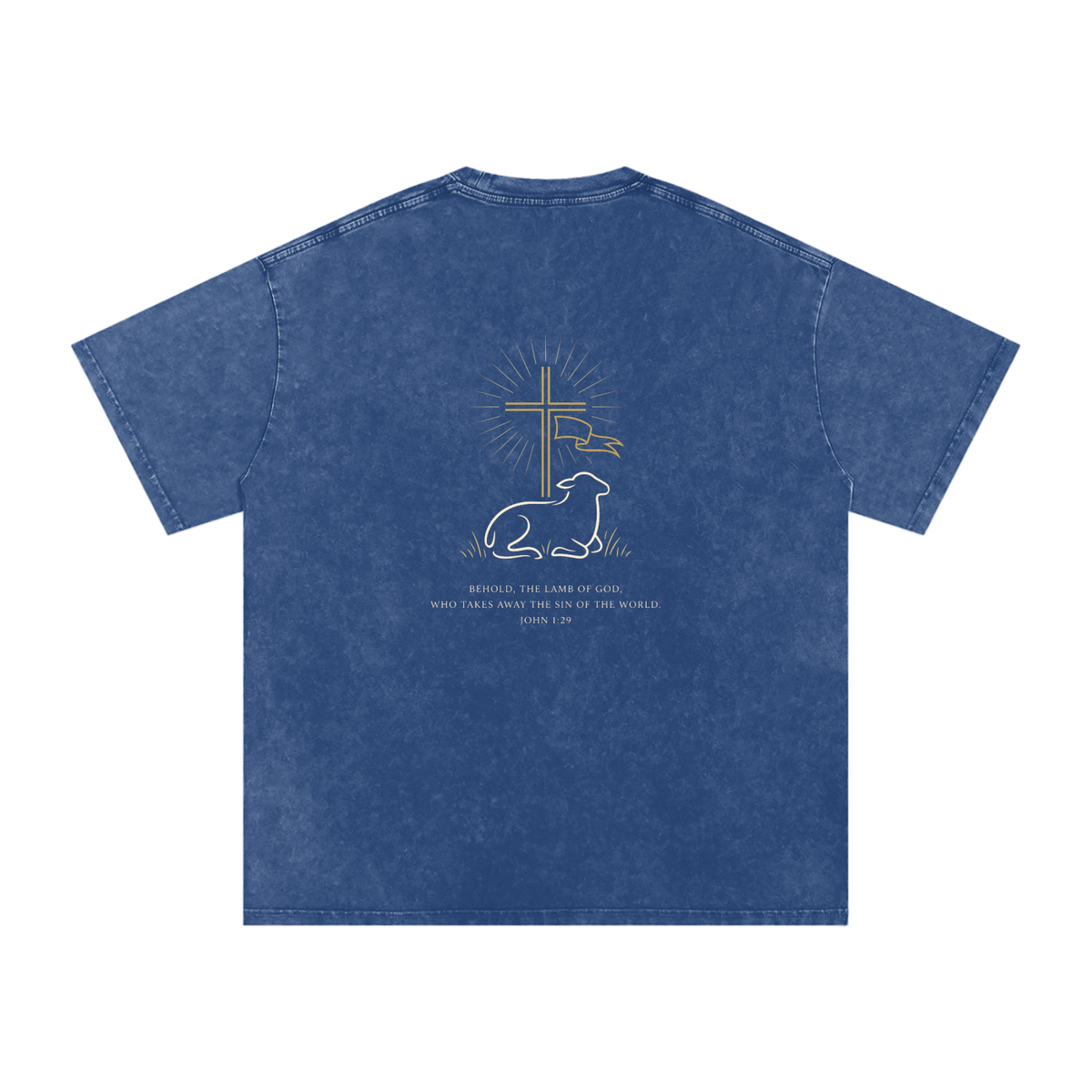 Lamb Snow Washed Oversized Cotton T-Shirt