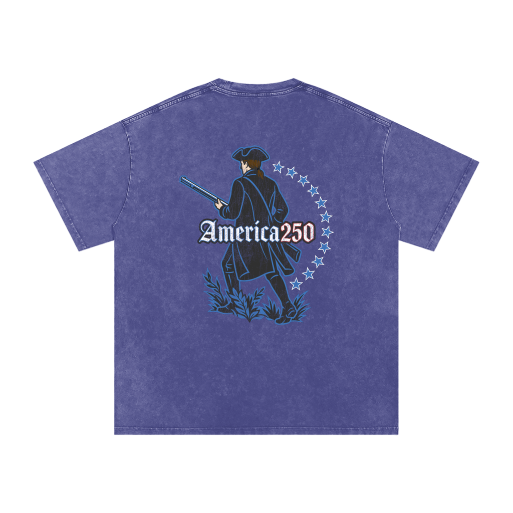 America Snow Washed Oversized Cotton T-Shirt