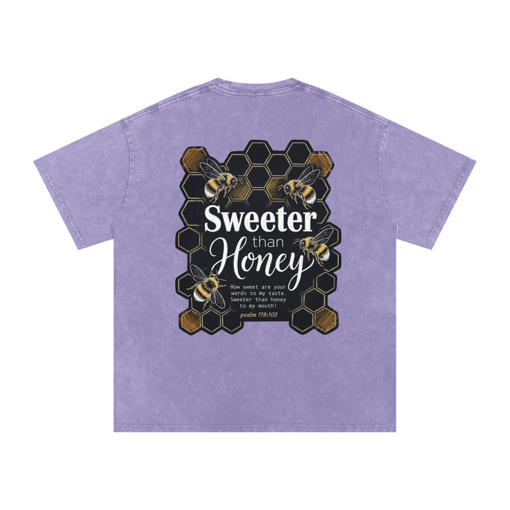 Honey Snow Washed Oversized Cotton T-Shirt