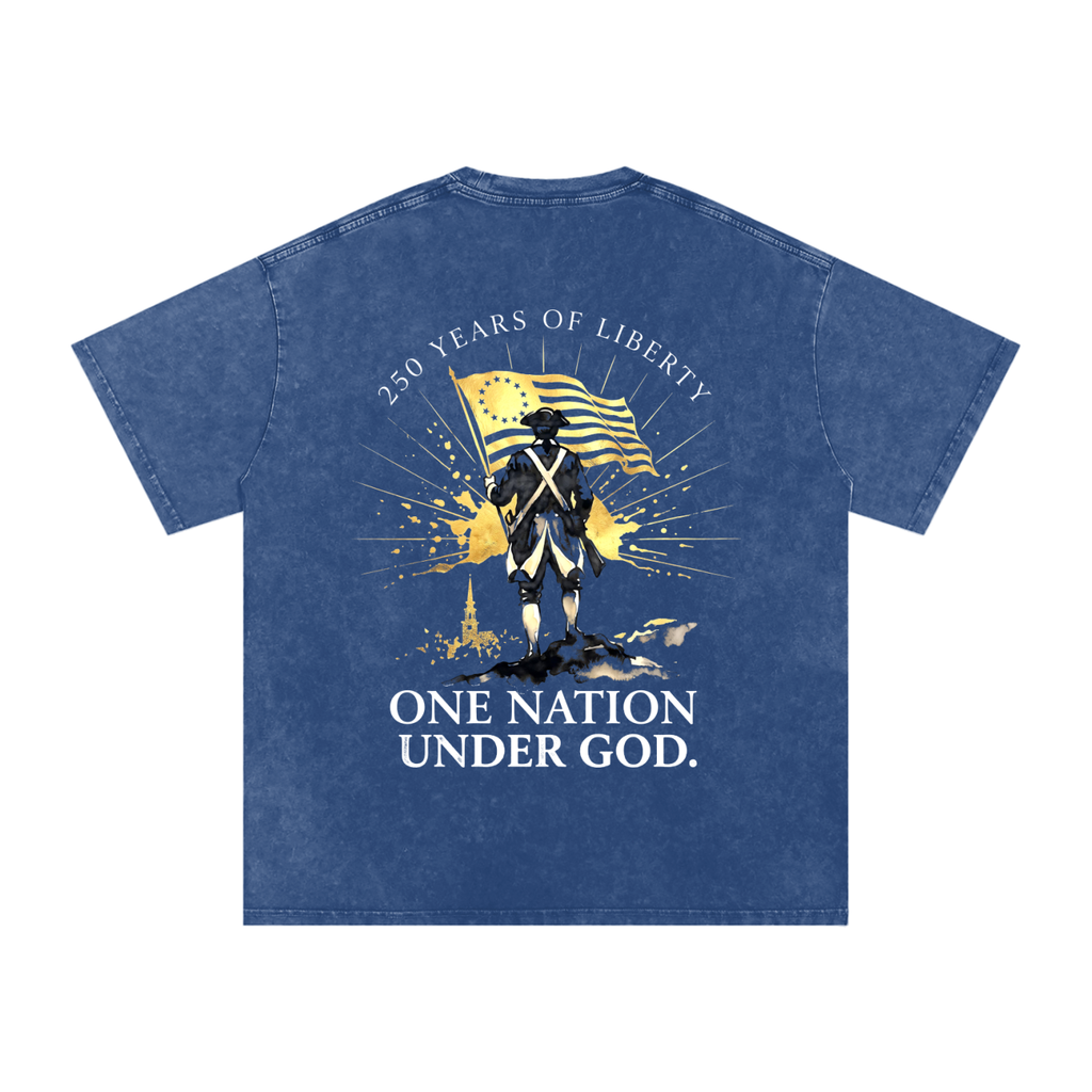 America Snow Washed Oversized Cotton T-Shirt