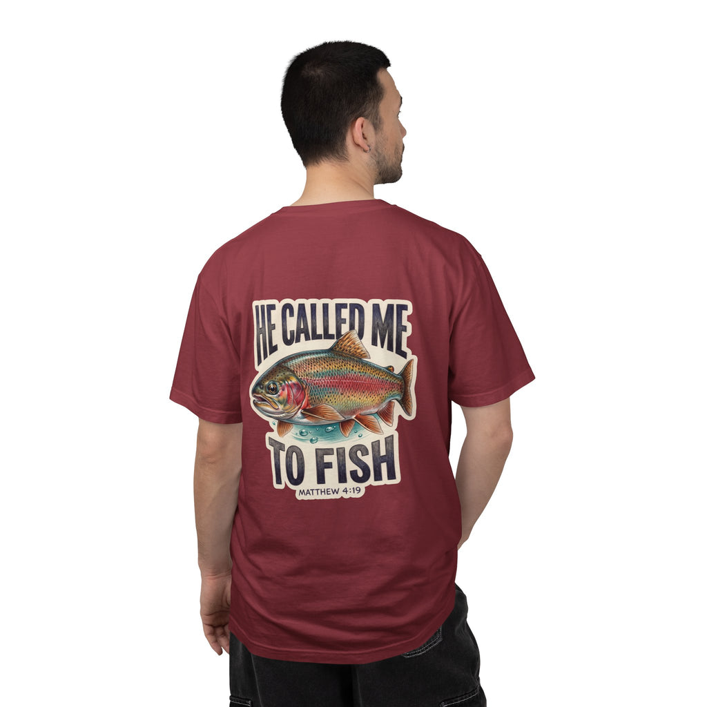 Christian Fishing T-Shirt — “He Called Me to Fish” Garment-Dyed Tee