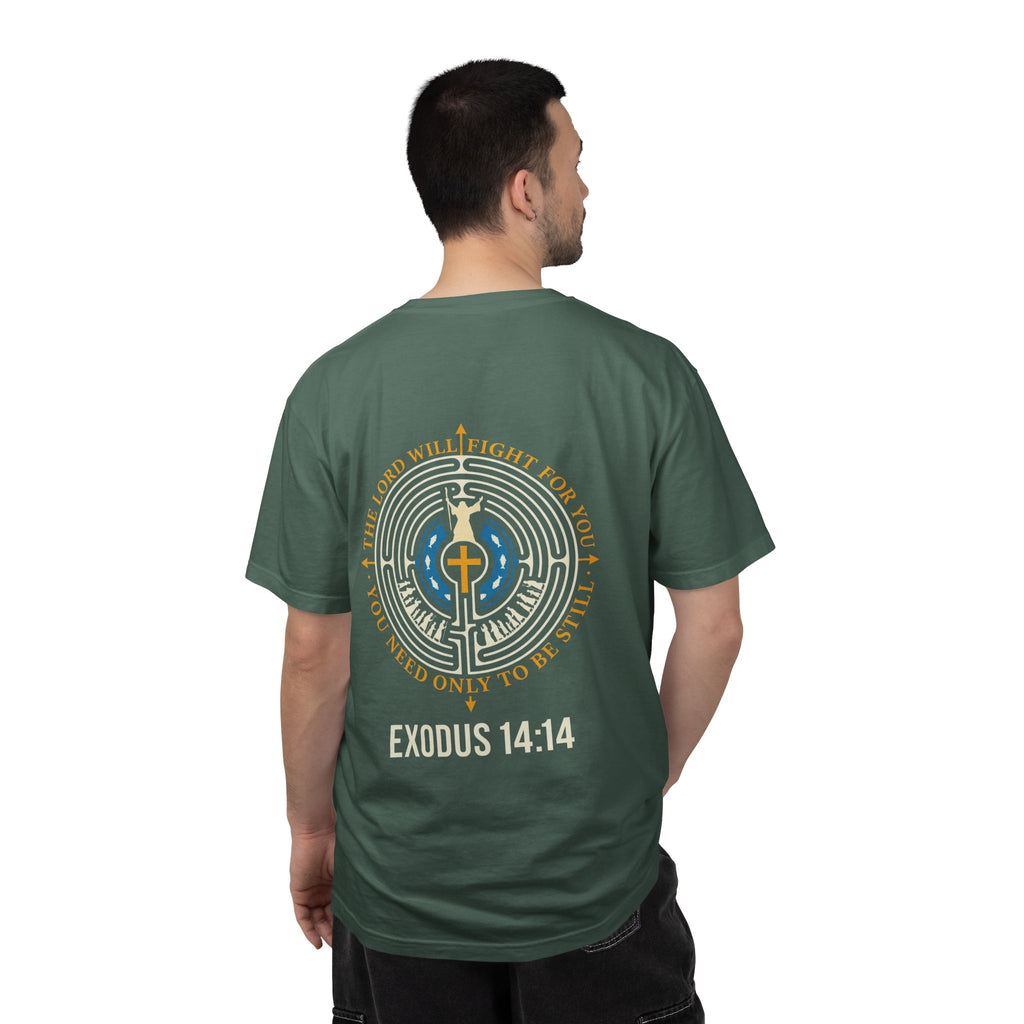 Christian T-Shirt — Exodus 14:14 Cross Graphic Tee