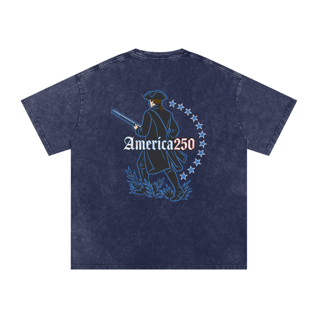 America Snow Washed Oversized Cotton T-Shirt