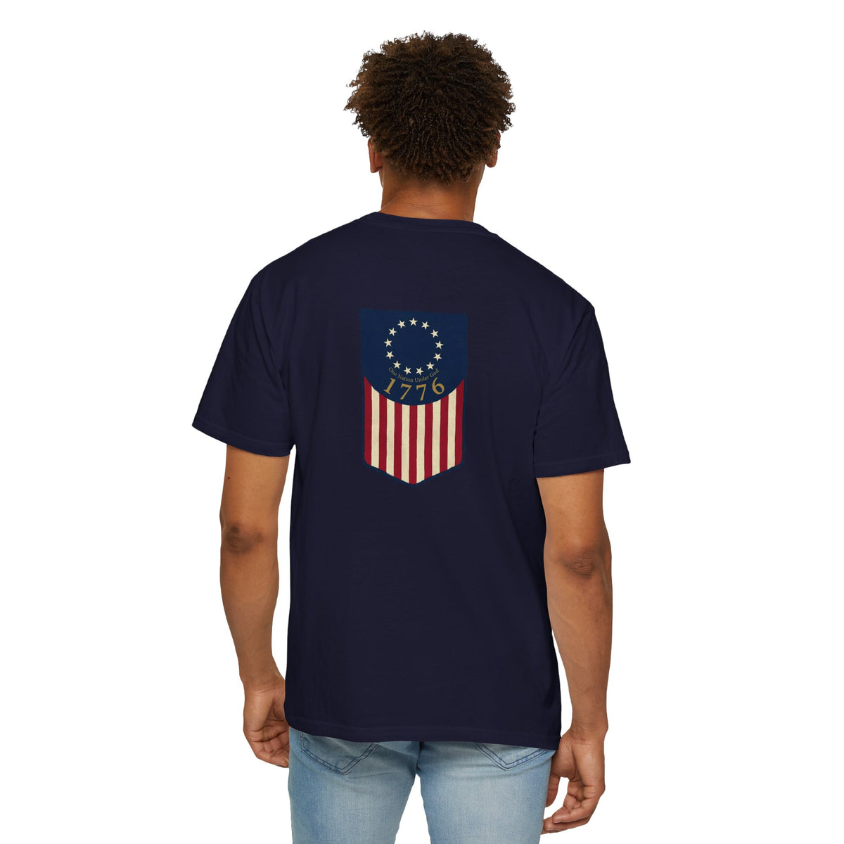 America 1776 Flag Badge T-Shirt