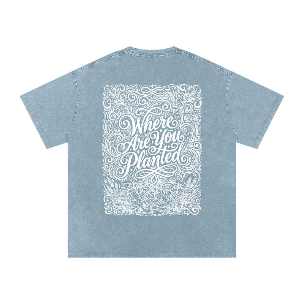 Where are you planted Snow Washed Oversized Cotton T-Shirt