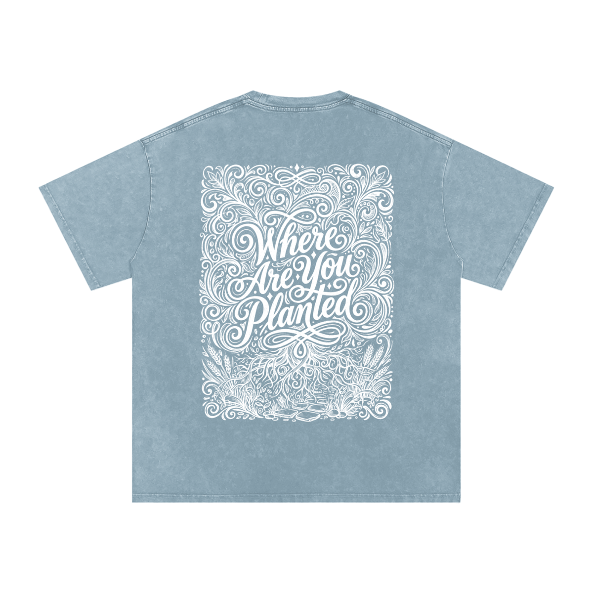 Where are you planted Snow Washed Oversized Cotton T-Shirt