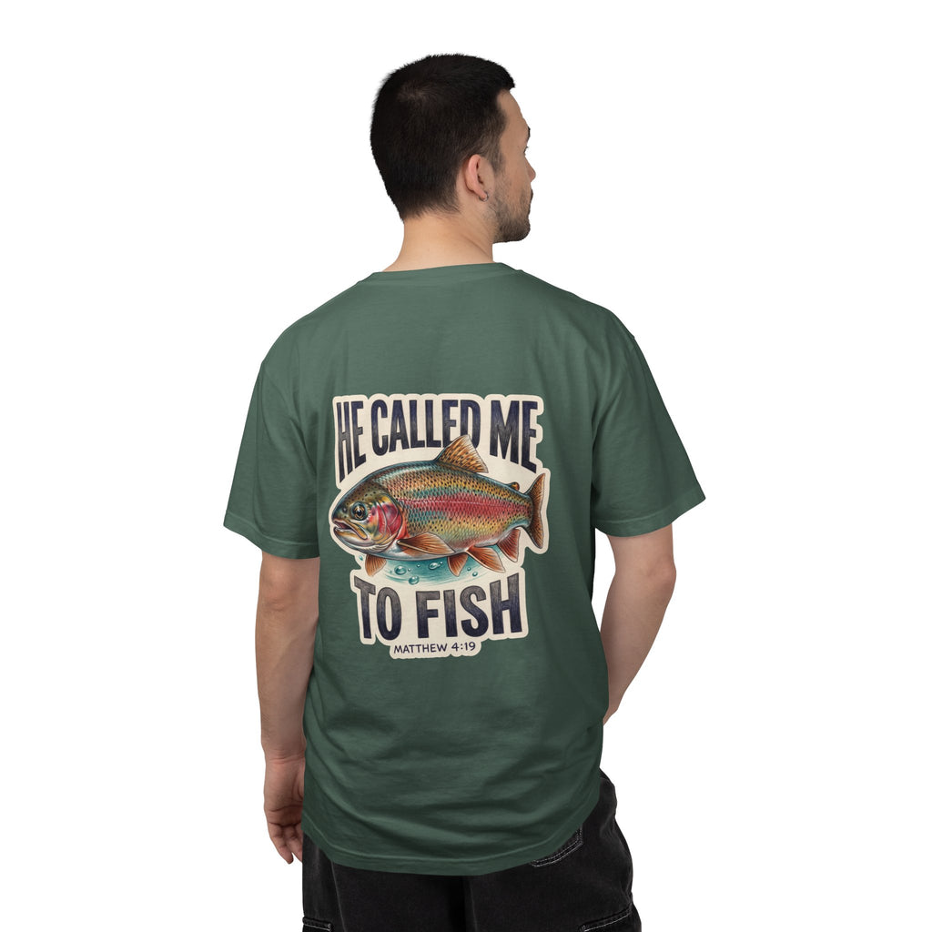 Christian Fishing T-Shirt — “He Called Me to Fish” Garment-Dyed Tee