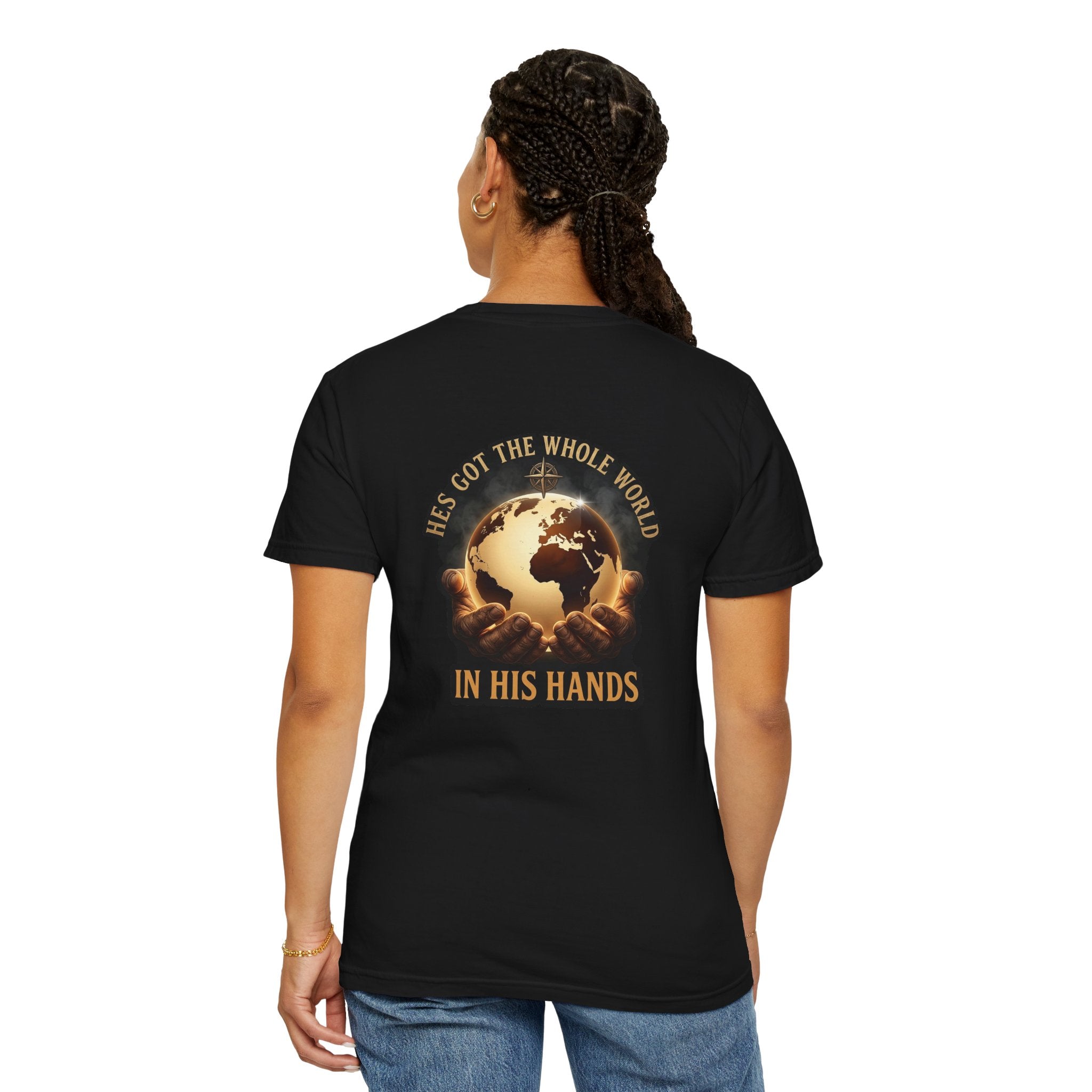 Christian Cross T-Shirt — "He’s Got the Whole World in His Hands" Graphic Tee