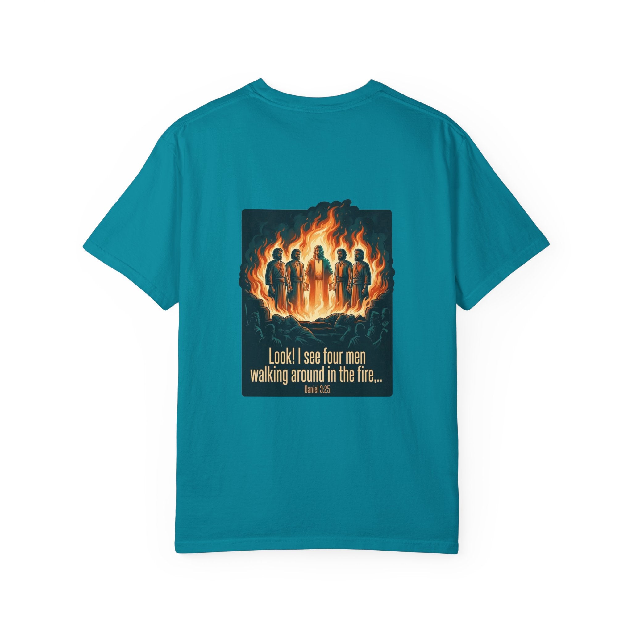 Christian Cross T-Shirt — ‘I see four men walking around in the fire’ Graphic Tee