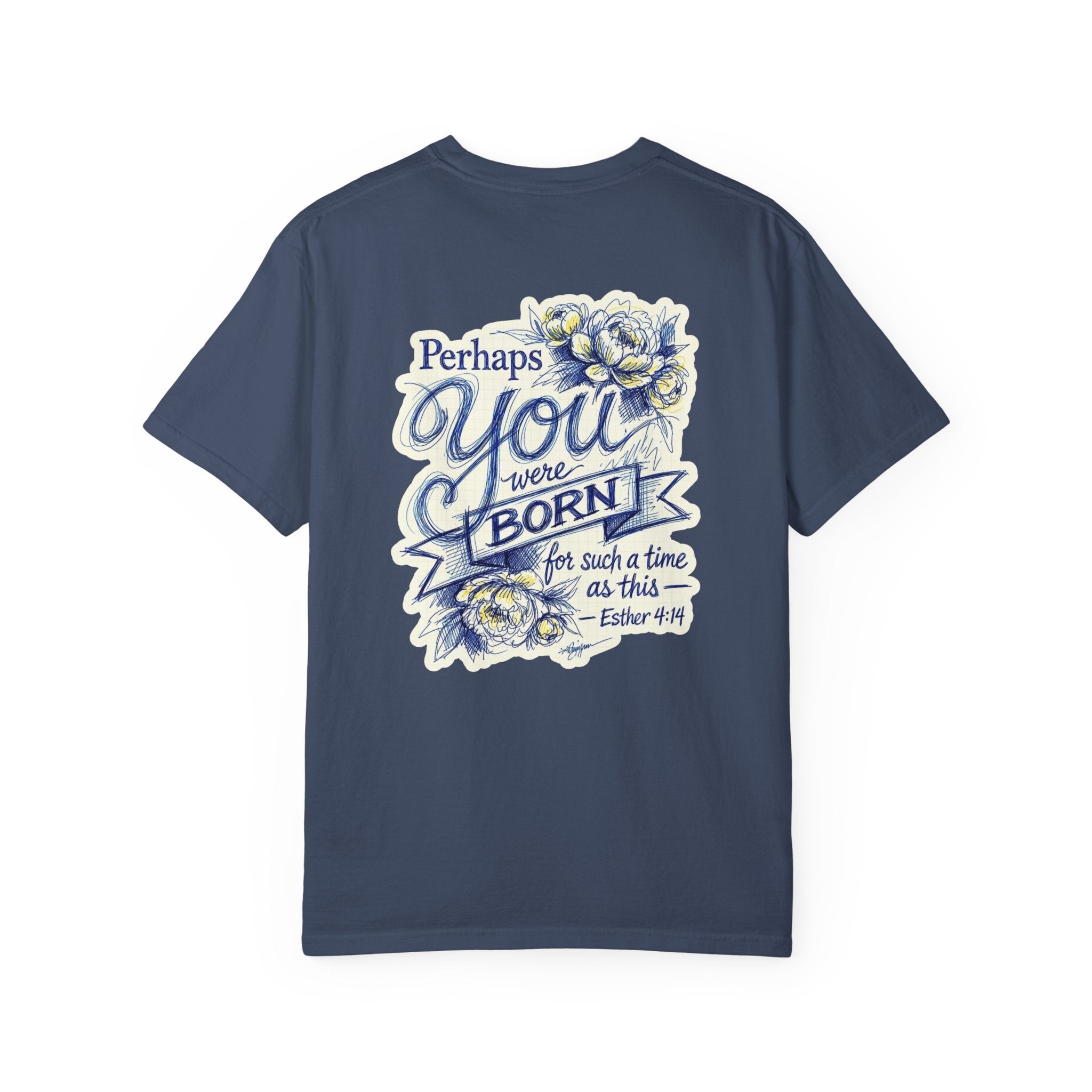 Religious T-Shirt - "Perhaps You Were Born for Such a Time as This" Christian Cross Tee