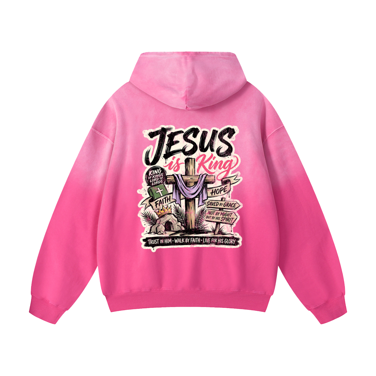 Jesus is King Heavyweight Sunfade Oversized Hoodie