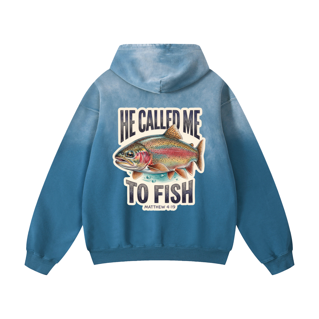 Called to Fish - Heavyweight Sunfade Oversized Hoodie -