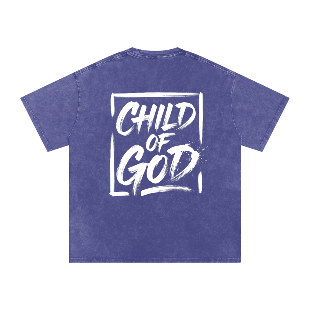 Child of God Snow Washed Oversized Cotton T-Shirt