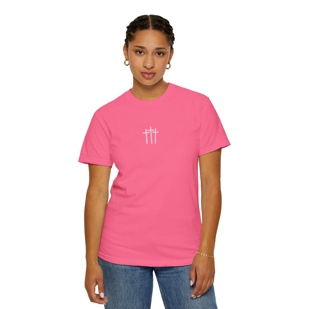 Floral Cross Tee — 'Seeds of a Very Good Work' Christian Graphic T-Shirt